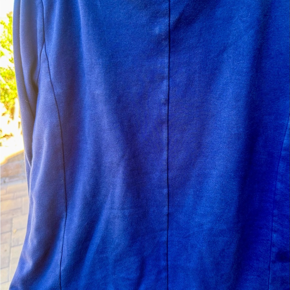 Joan Vass Navy Blazer with Gold Accents - Picture 3 of 3